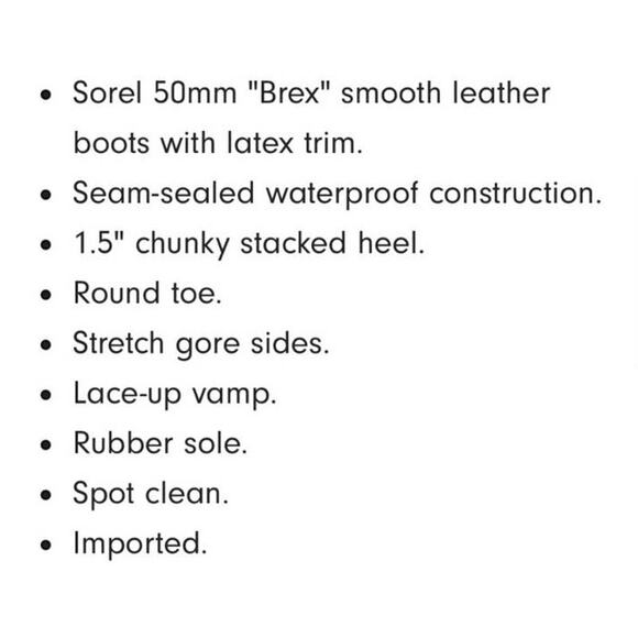 New SOREL Brex Lace Leather Boots Waterproof Size 6.5 - Picture 11 of 12